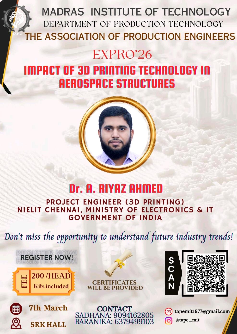 Expro’26 - Impact of 3d Printing Technology in aerospace Structures 2026 Workshop Poster 